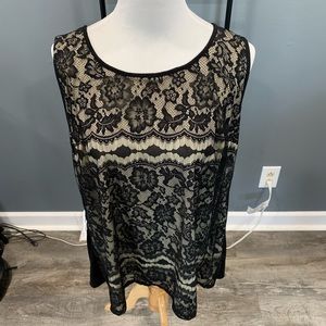 NWT Maurice’s Black/Nude Layered Top